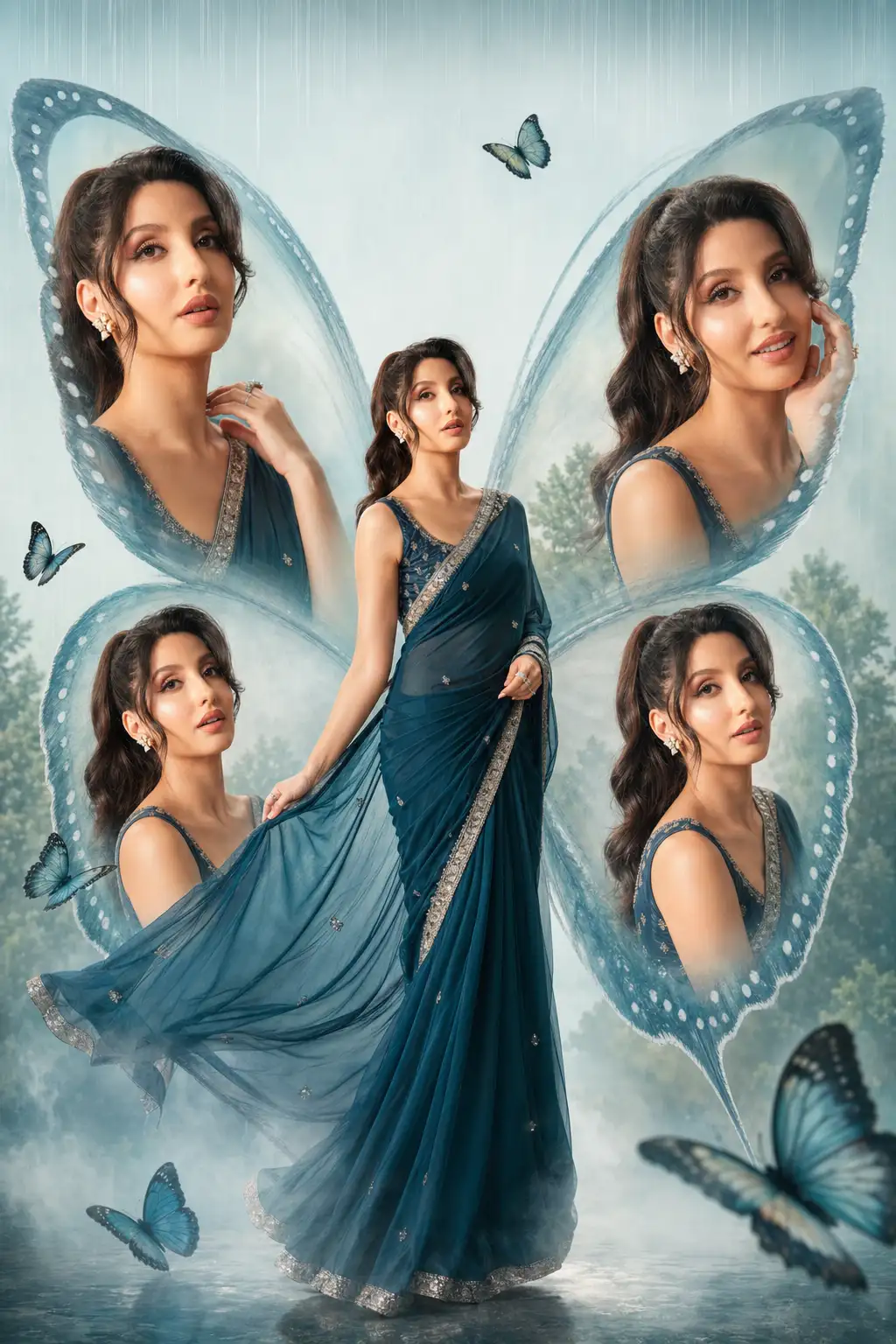 #0074 Cinematic butterfly-themed collage poster
