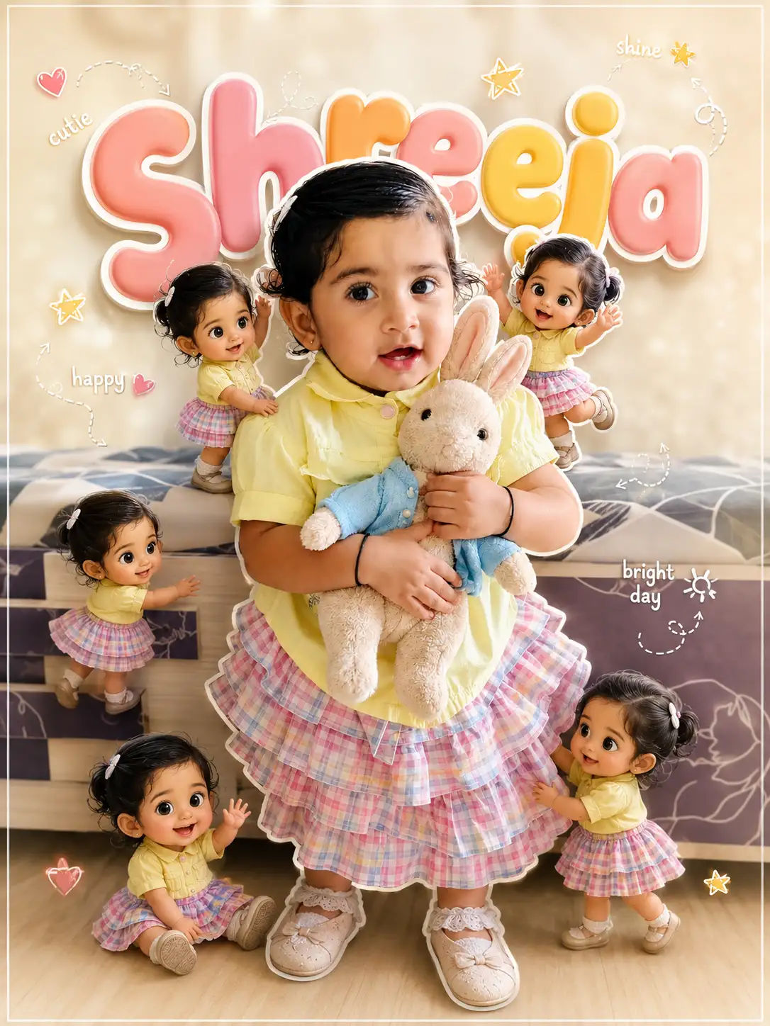 #0127 Cute Baby Mini Me 3D Sticker Portrait