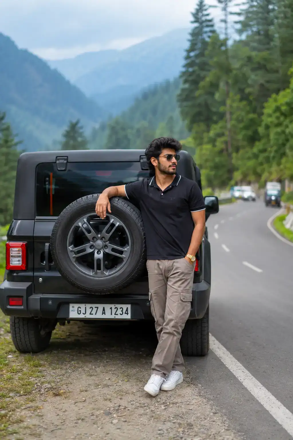 #0129 Ultra Realistic Mahindra Thar Portrait Photography