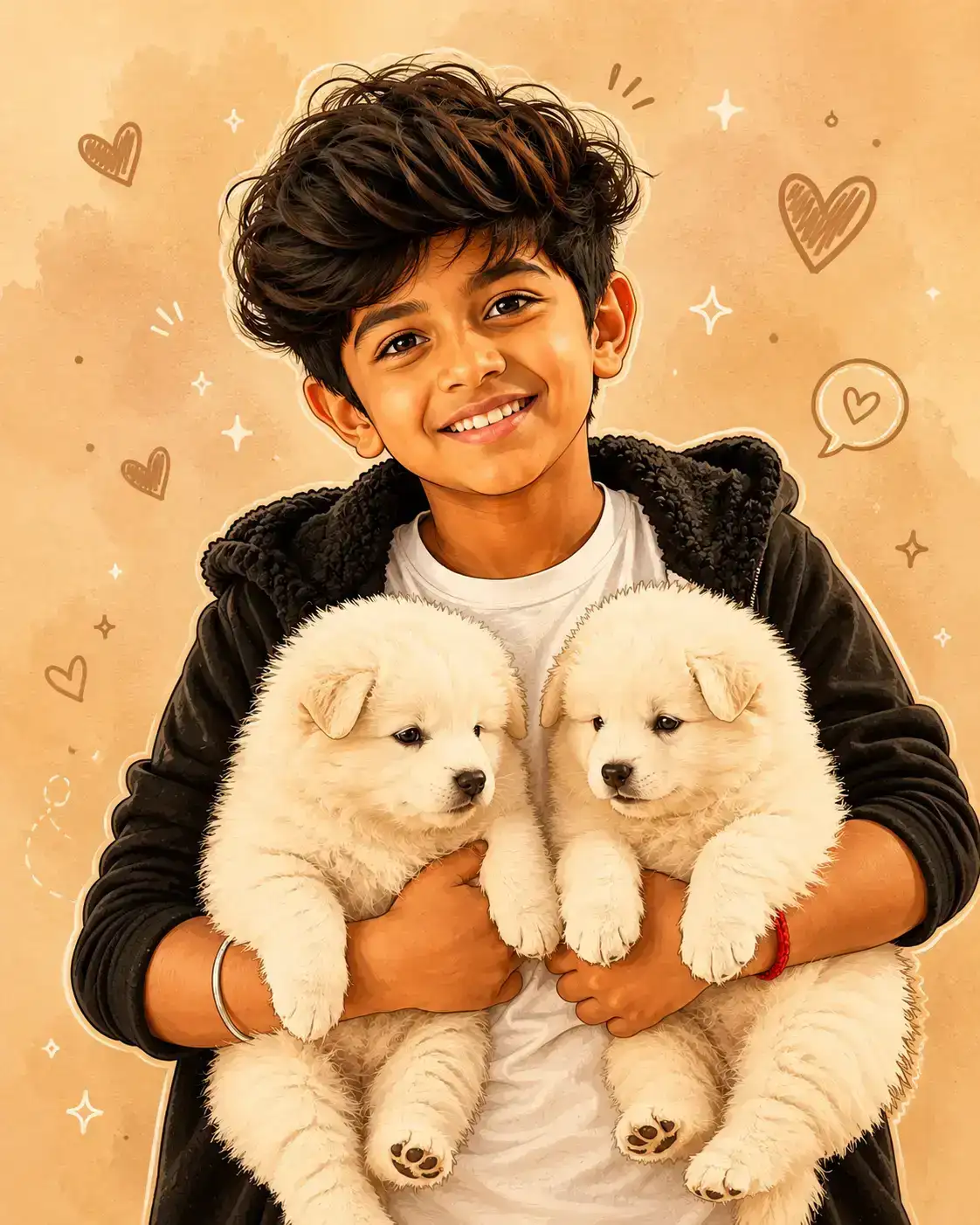 #0146 Cute Digital Illustration Portrait with Cozy Aesthetic