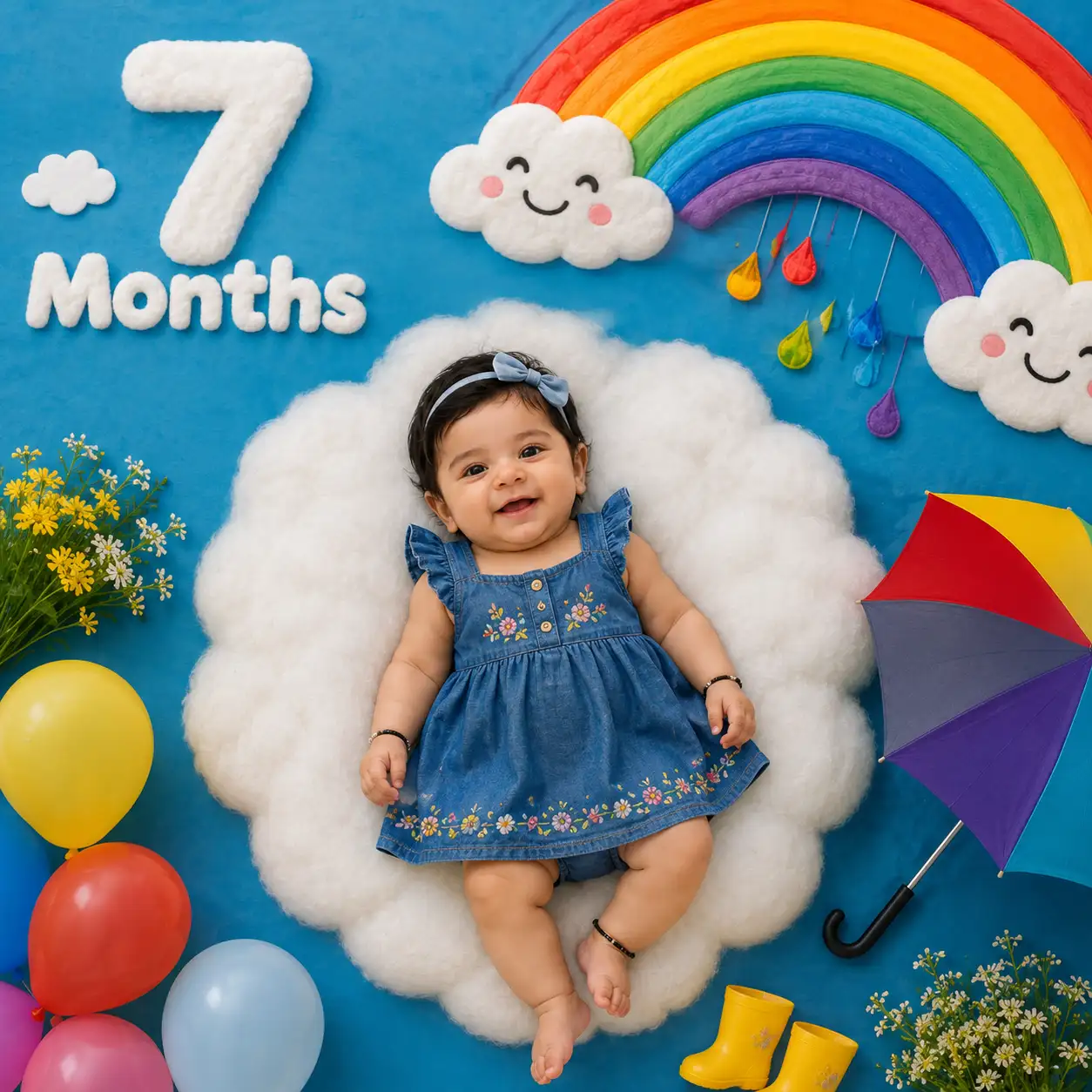 #0153 Best 7 Month Baby Milestone Photography Ideas for Girls