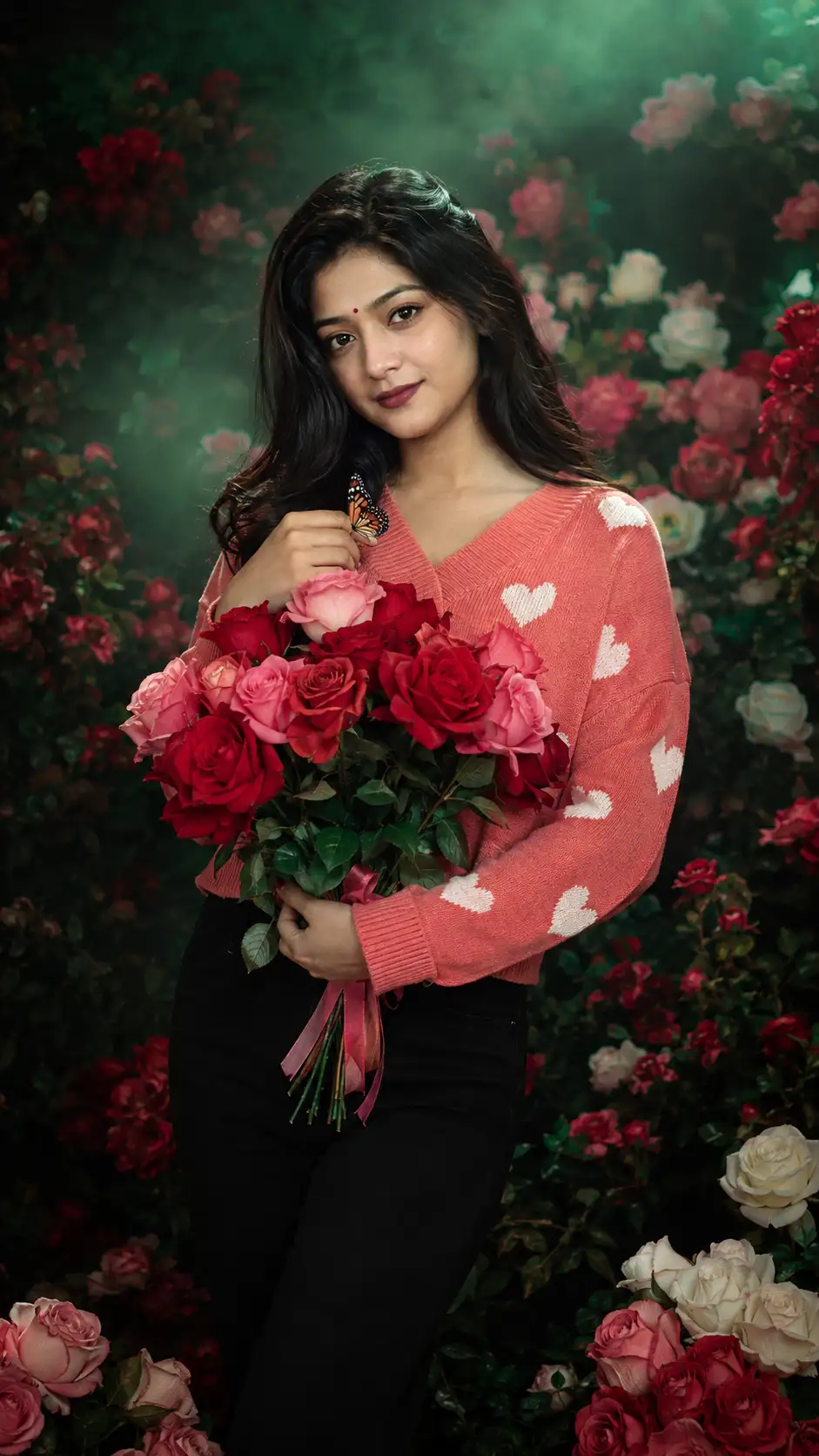 #0156 Rose Bouquet Portrait Photography