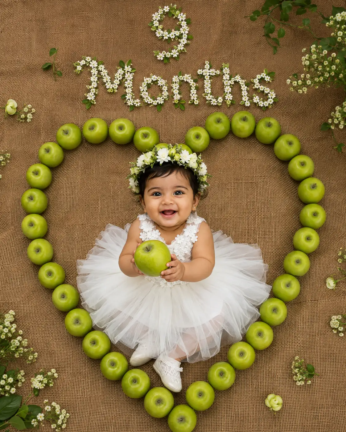 #0169 9 Months Baby Girl Milestone Photoshoot Ideas
