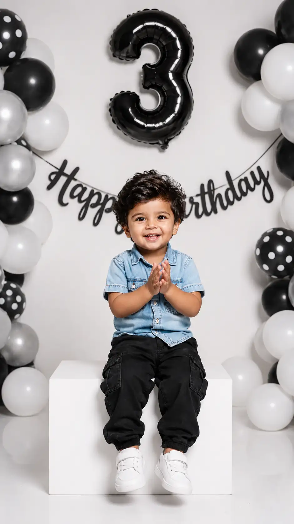 #0180 Cute 3rd Birthday Photoshoot Ideas for Boys