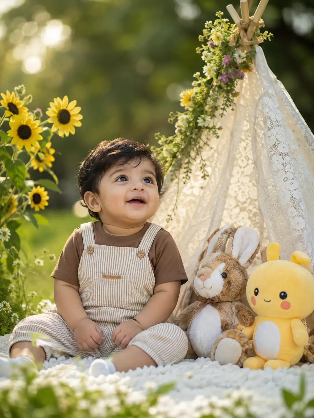 #0183 Cute Outdoor Baby Photoshoot With Tent Props