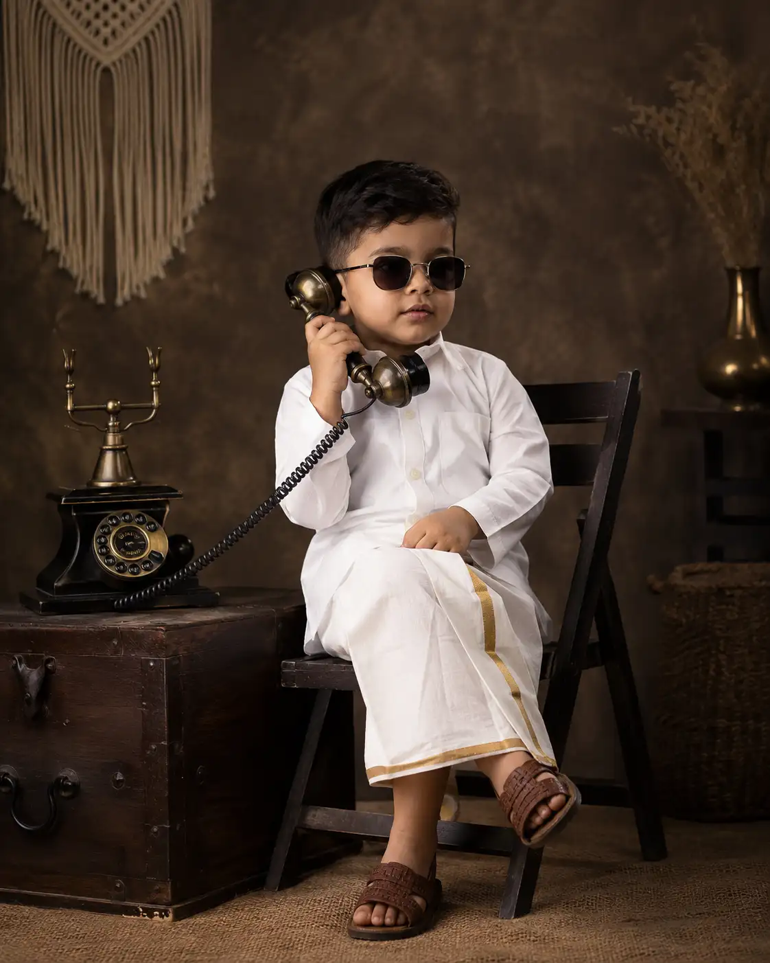 #0199 Retro Telephone Theme Boy Portrait Photoshoot